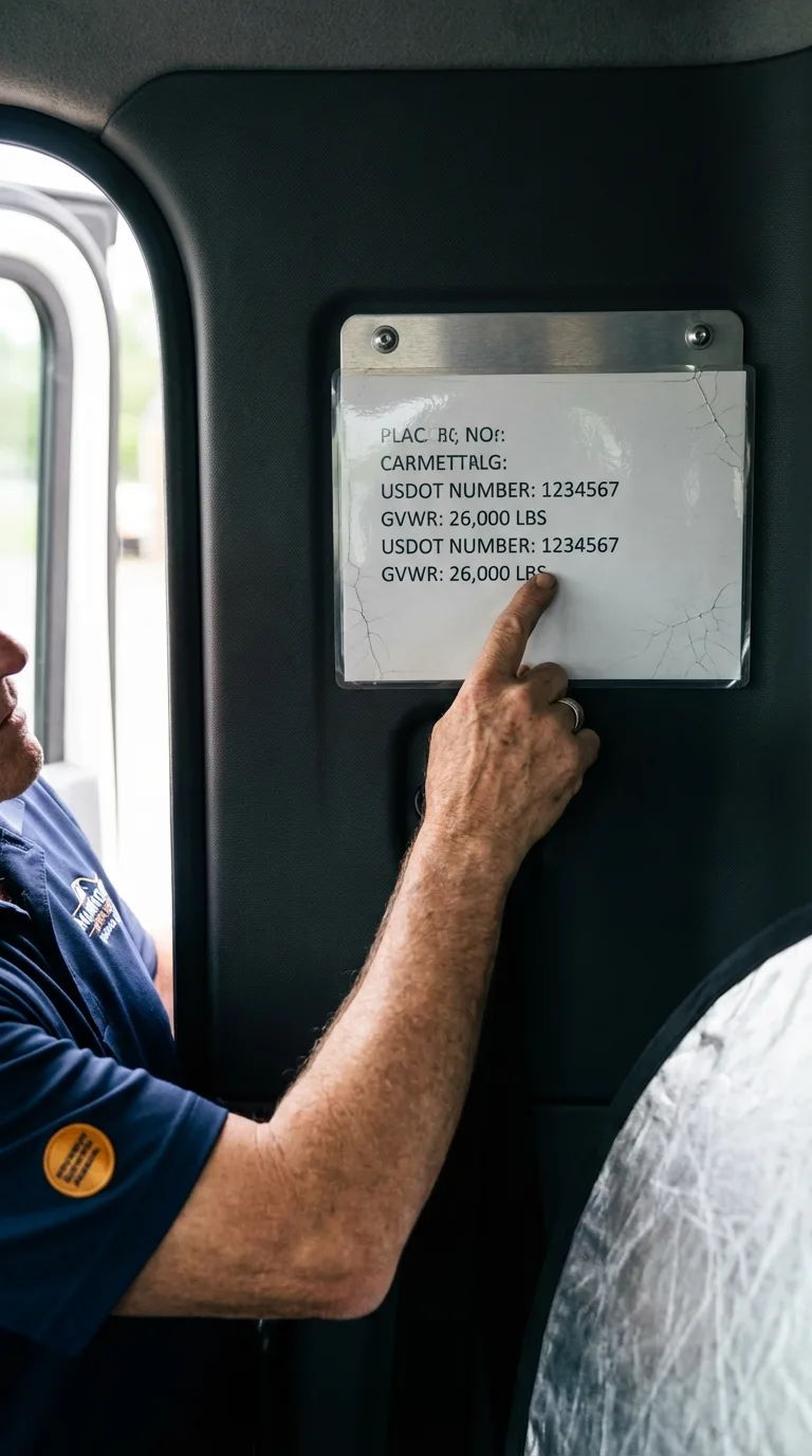 USDOT licensing placard verification in Bainbridge